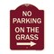 Signmission No Parking on Grass W/ Right Arrow Heavy-Gauge Aluminum Architectural Sign, 24" x 18", BU-1824-23686 A-DES-BU-1824-23686 - alternate 1